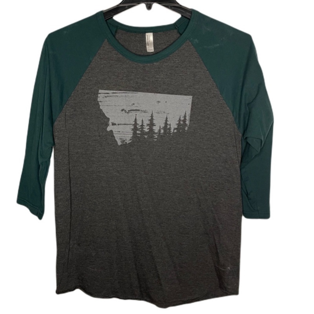 American Apparel mens 3/4 length sleeve shirt